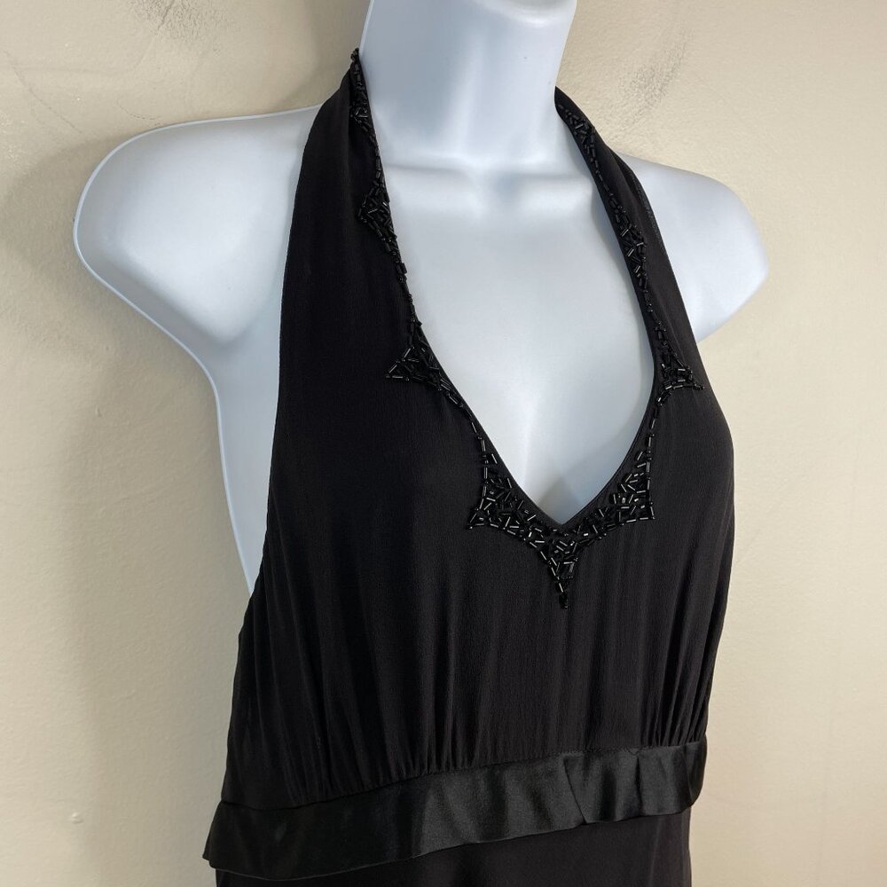 Vintage Y2K Whimsigoth Fairy SILK Dress NWOT 10 BACKLESS Beaded Tiered Ethereal